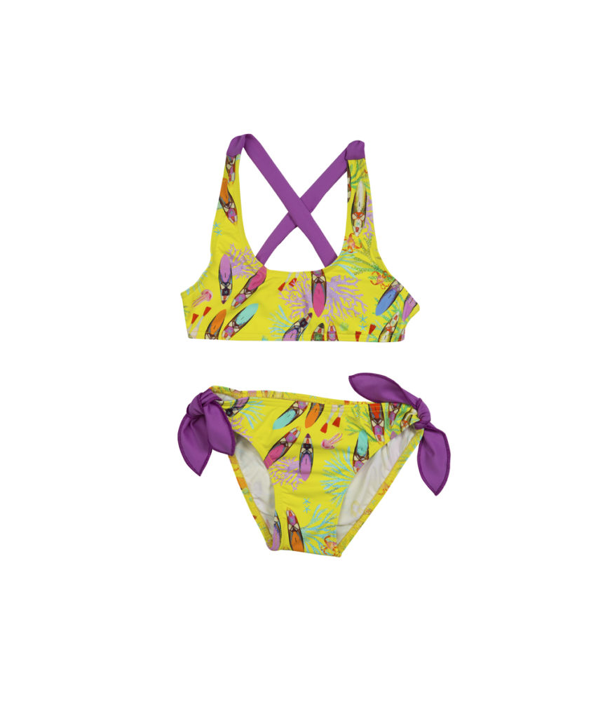 Bikini niña colección Hawaii estampado exclusivo de Munsuri Beachwear