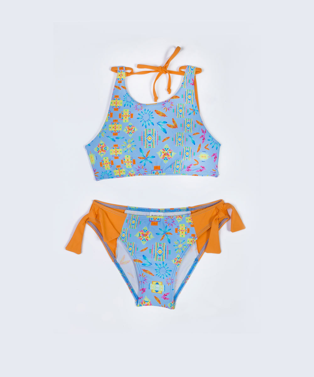 Bikini Niña Colección Tahoe De Munsuri Beachwear Con Lazada En La Espalda